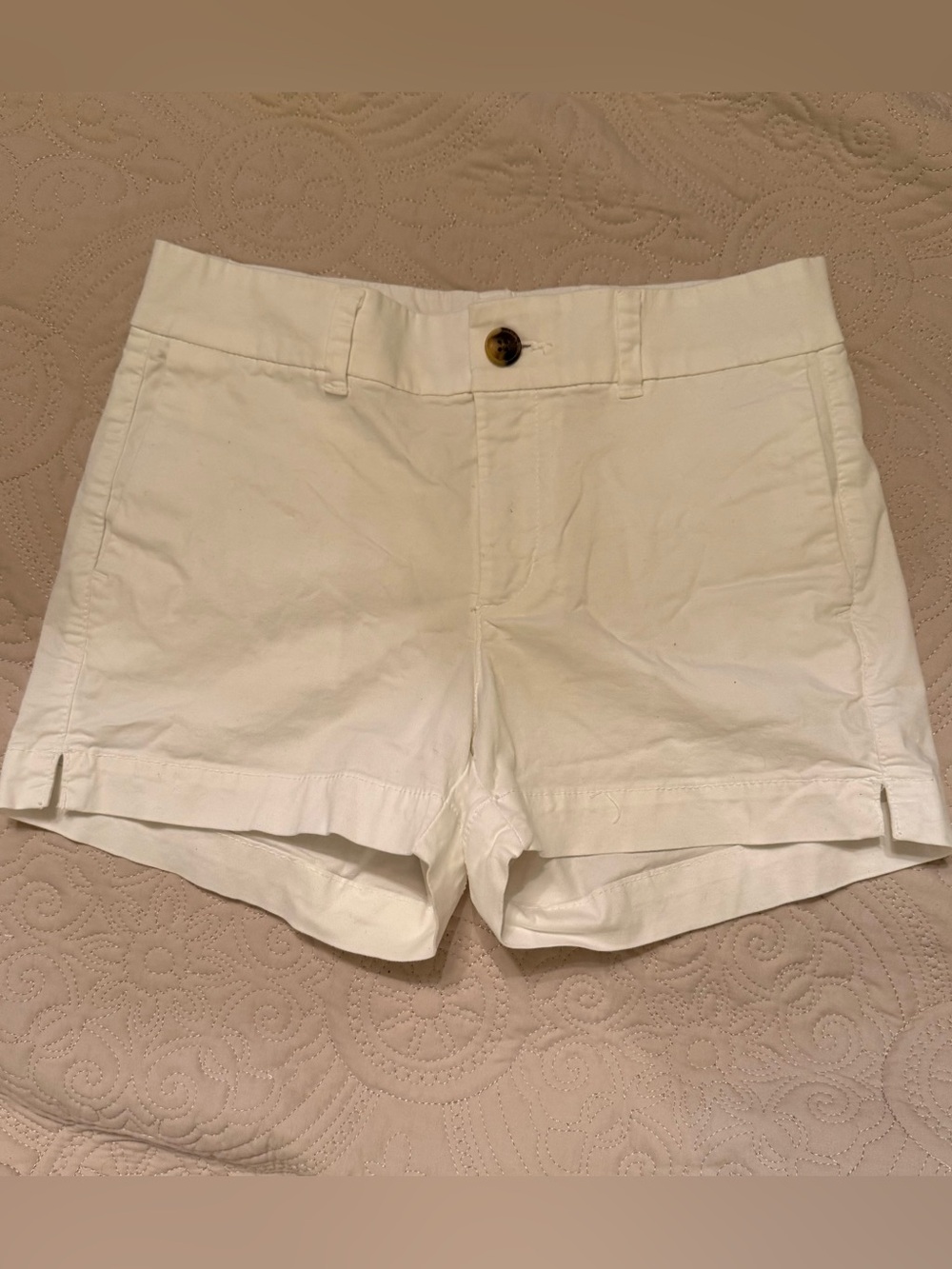 Old Navy White High Waist Roll-Hem Shorts